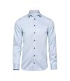 Tee Jays Mens Luxury Slim Fit Long Sleeve Oxford Shirt (Light Blue/Blue) - UTPC3485