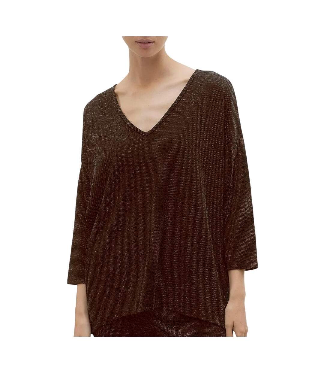 T-Shirt marron femme vero moda kanva-1
