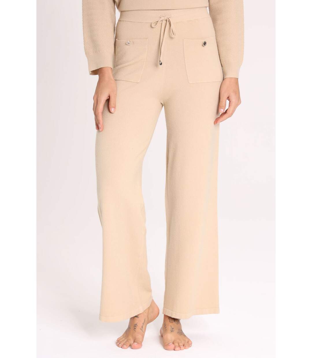 Pantalon PEPITA Camel-1