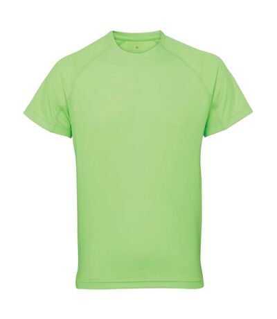 Mens panelled short sleeve t-shirt lightning green Tri Dri