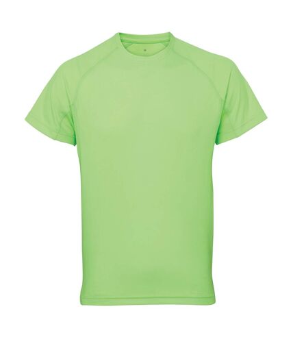 Mens panelled short sleeve t-shirt lightning green Tri Dri