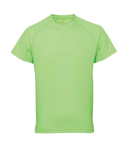 Mens panelled short sleeve t-shirt lightning green Tri Dri