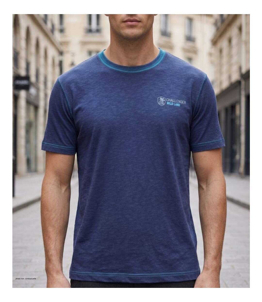 CHALLENGER SANCHO2 : Tee-shirt col rond en coton flammé pour un look texturé unique-1