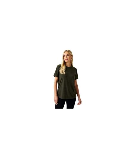 Womens/ladies Diamante T-shirt Khaki Green Biba