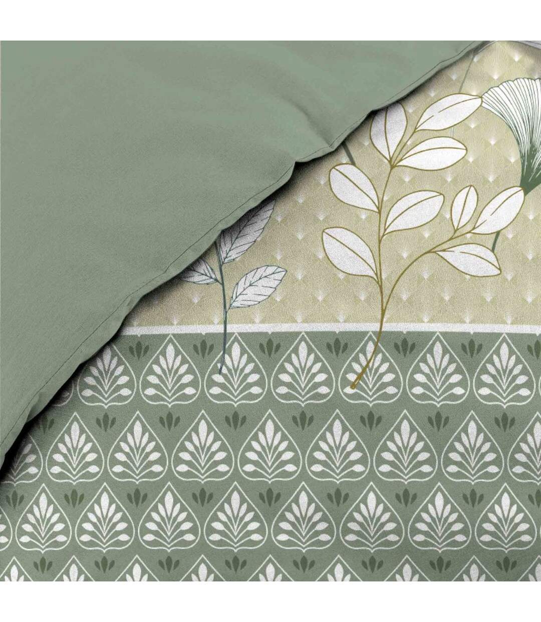 Parure de Lit 3 Pièces Poetine 240x220cm Vert-4
