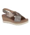 Cipriata Womens/Ladies Fiore Crossover High Wedge Sandals (Pewter/Bronze) - UTDF1754