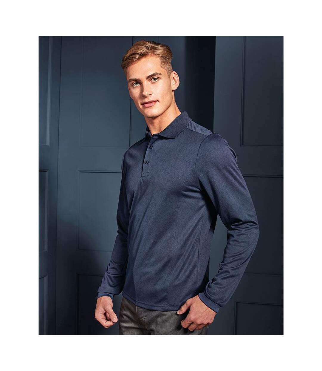 Premier - Polo à manches longues - Homme (Bleu marine) - UTRW4934