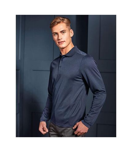 Premier Mens Long Sleeve Coolchecker Pique Polo Shirt (Navy) - UTRW4934