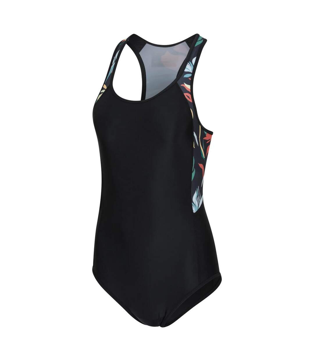 Womens/ladies Take The Plunge Floral Swimming One Piece Swimsuit Black Mountain Warehouse-4