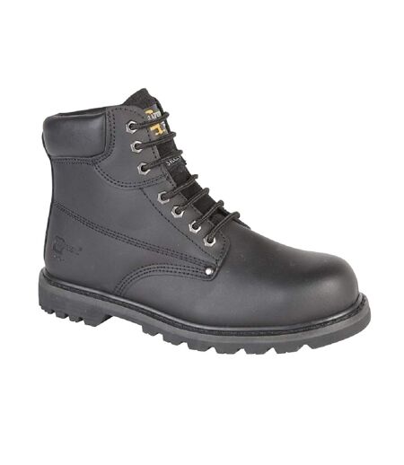 Mens padded safety toe cap boots black Grafters