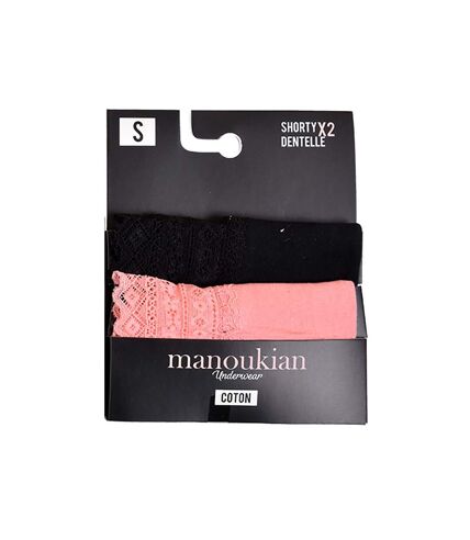 Culottes Femme MANOUKIAN Underwear Confort Qualité supérieure Pack de 2 MANOUKIAN Dentelle Noir Rose