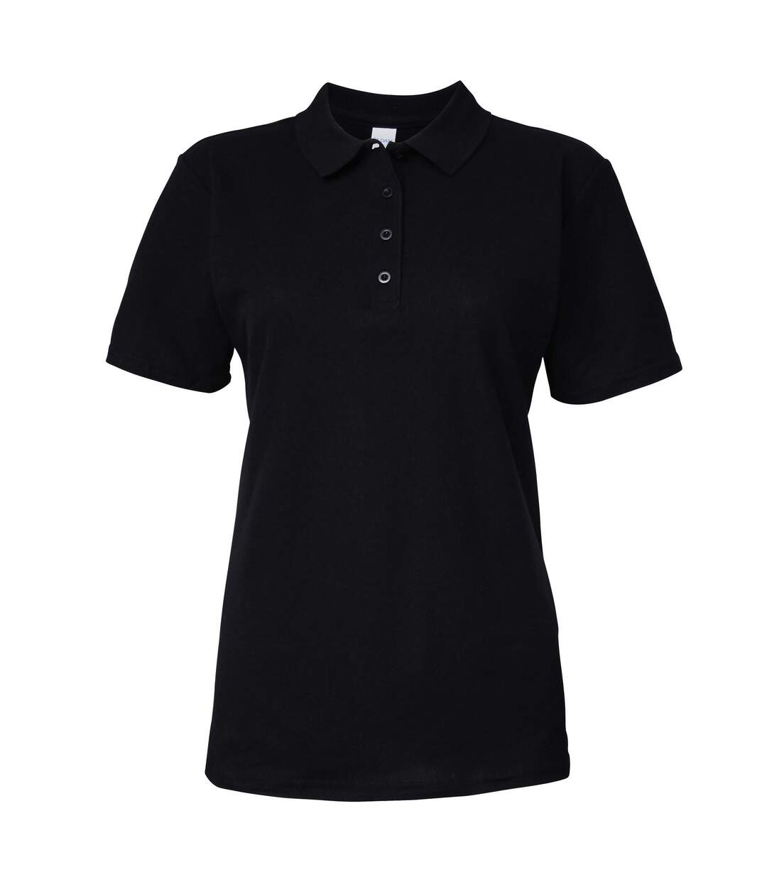 Softstyle Womens/ladies Polo À Manches Courtes En Double Piqué Noir Gildan-2