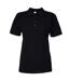 Softstyle Womens/ladies Polo À Manches Courtes En Double Piqué Noir Gildan-2