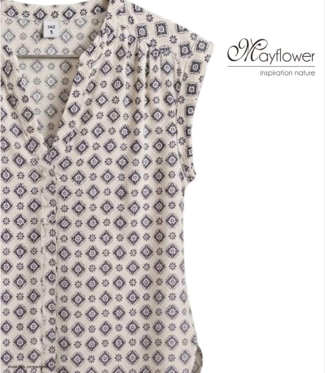 Chemisier sans manches MAYFLOWER LE1806 : le top en viscose fluide et respirant pour l'été-4