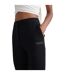 Womens/ladies Basic Slim Trousers Black Off White-4