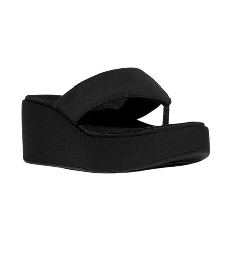 Sandales À Talons Compensés Femme Tout Noir Fit Flop