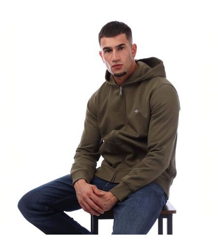 Veste À Capuche Style Logo Bouclier Homme Vert Gant