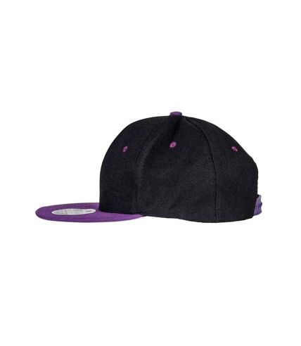 Result Headwear Unisex Adult Bronx Contrast Snapback Cap (Black/Purple) - UTPC5712