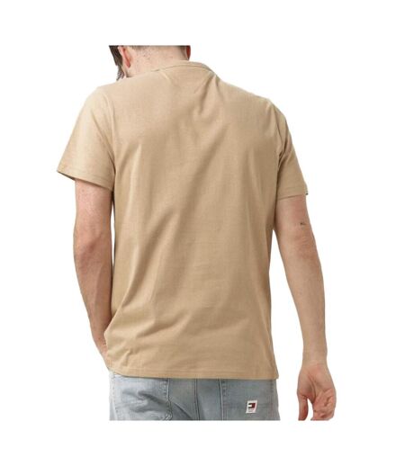 T-shirt beige homme tommy jeans slim rib detail - s