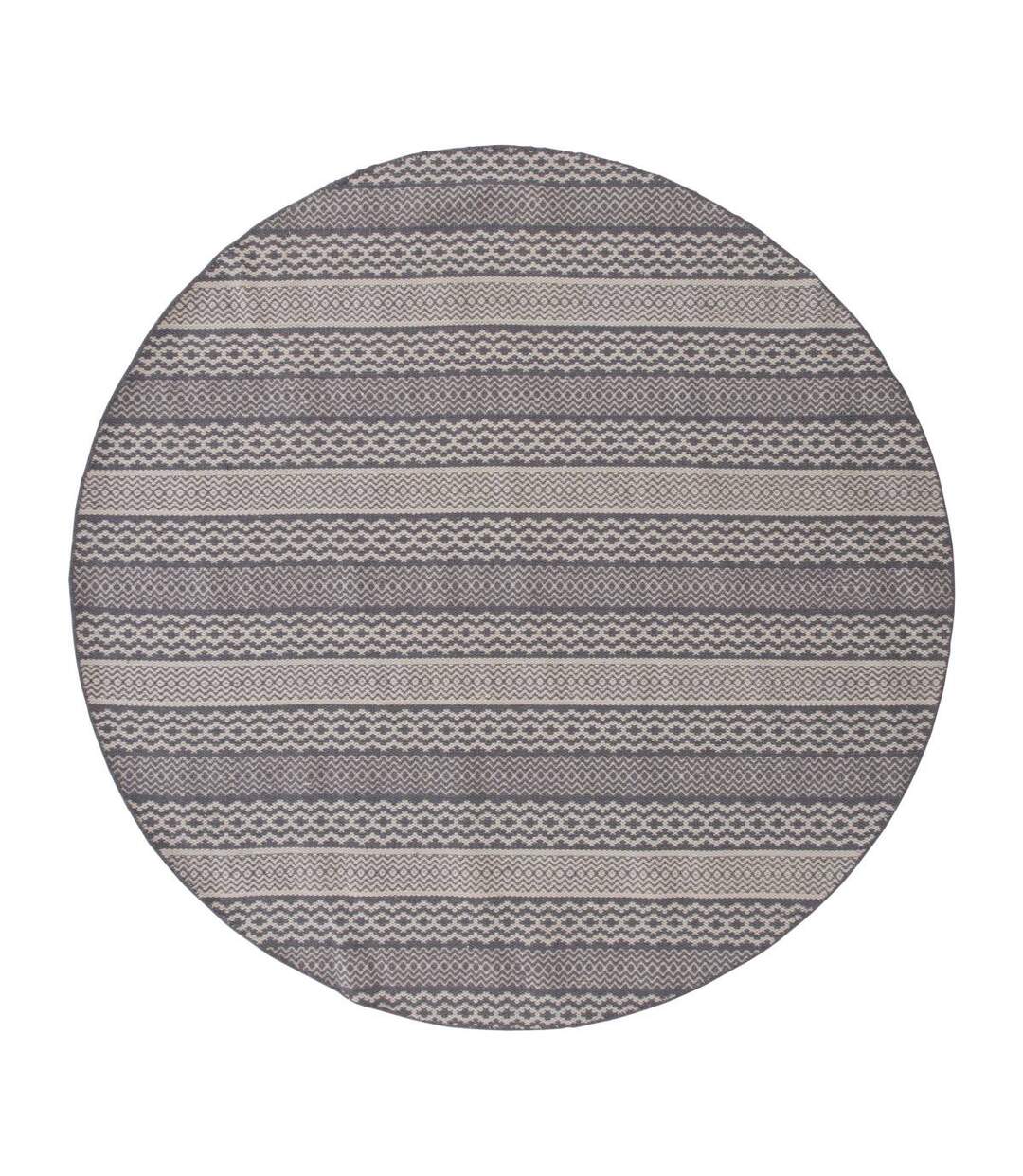 Tapis Rond Imprimé Sishu 200cm Gris-1