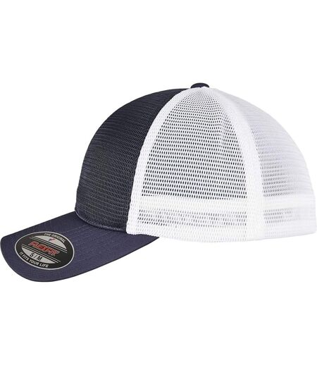 Casquette omnimesh adulte bleu marine / blanc Flexfit