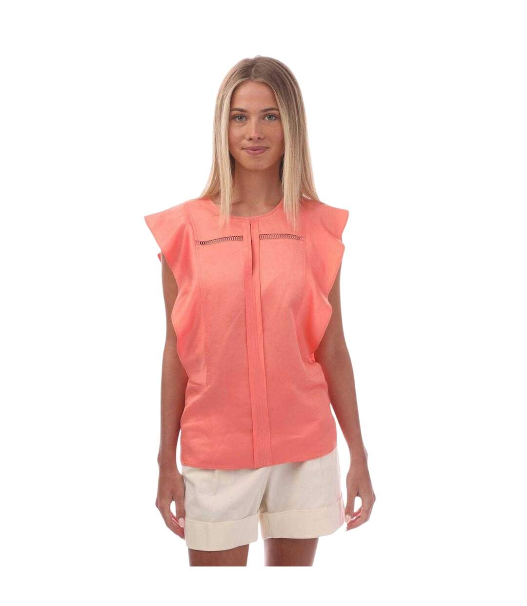 Blouse Manches Volantées Bileina Femme Corail Boss-4