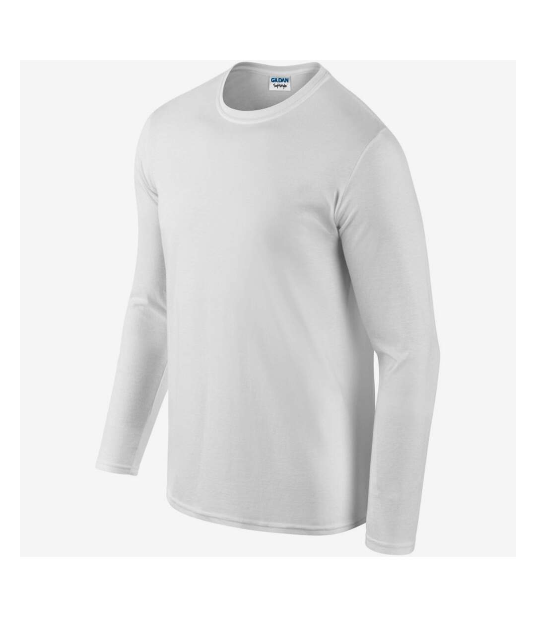 Gildan Mens Soft Style Long Sleeve T-Shirt (White)