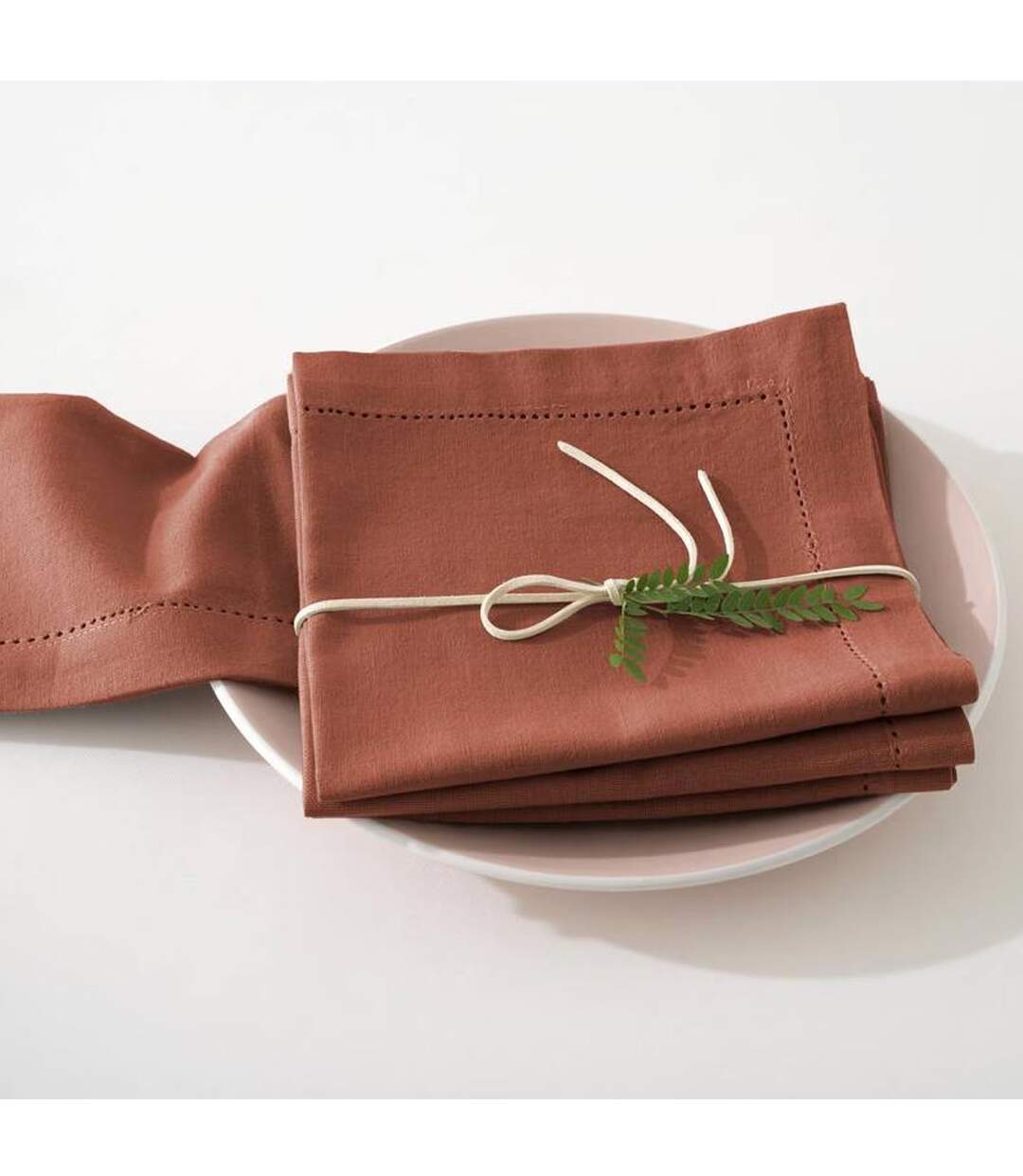 Lot de 4 Serviettes de Table Jane 40x40cm Terracotta-3