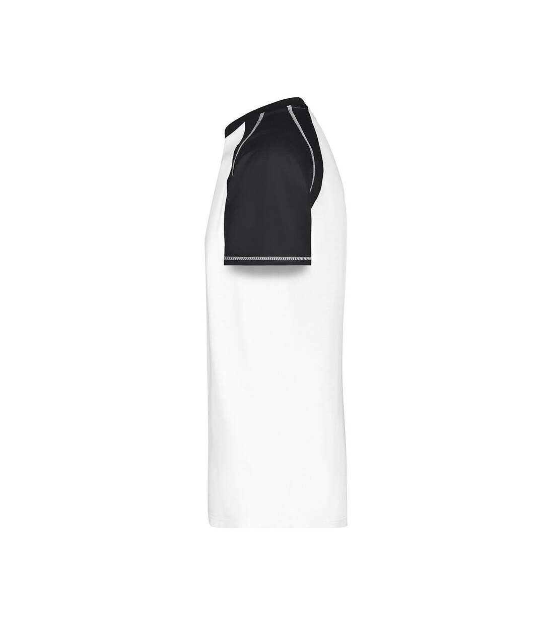 T-shirt Manches Raglan Motif/style Contrasté Homme Blanc Noir James And Nicholson-3