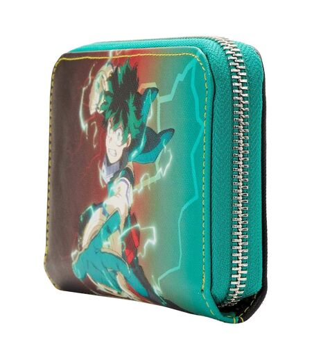 Portefeuille Motif Deku Taille Unique Noir Turquoise Vif My Hero Academia