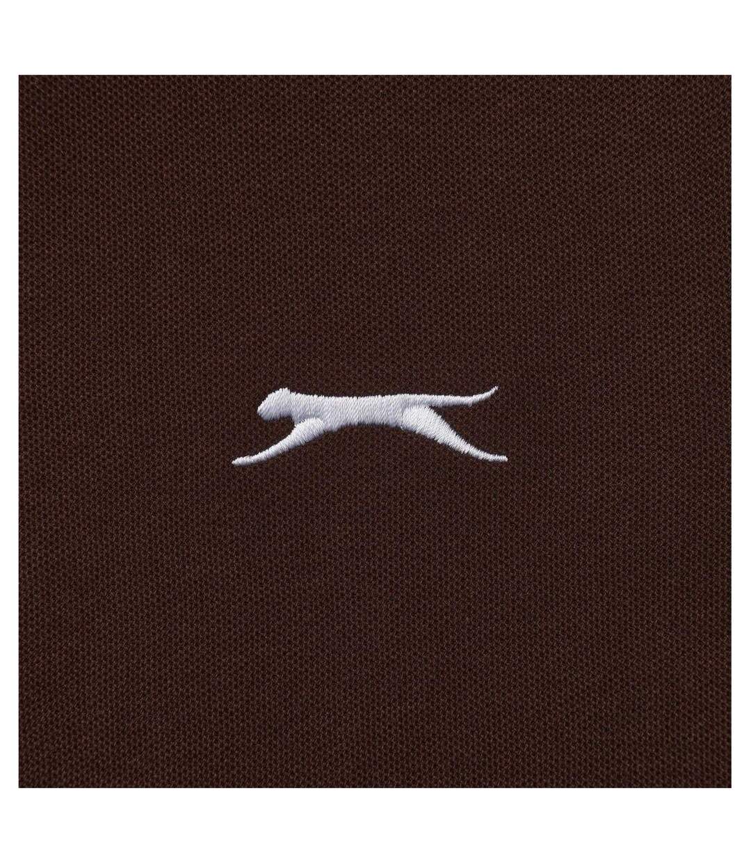 Polo Motif/style Logo Brodé Homme Marron Chocolat Slazenger-4