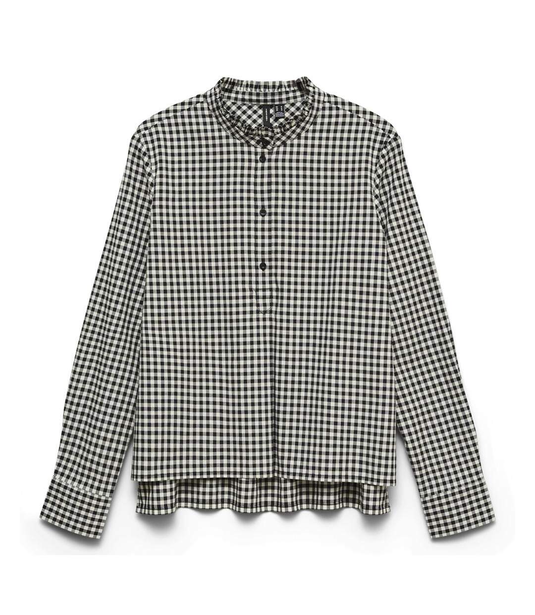 Chemise à carreaux blanc/noir femme vero moda sicely-1