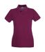 Womens/ladies premium polo shirt burgundy Fruit of the Loom