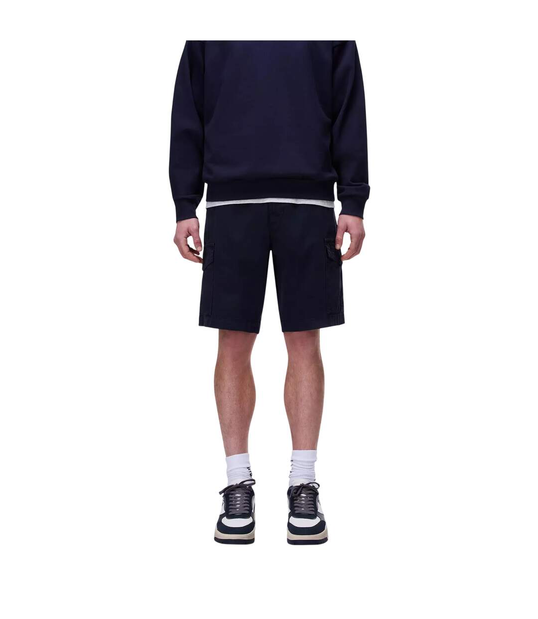Mens Deline Cotton Blend Cargo Shorts Marine Blue Napapijri-4