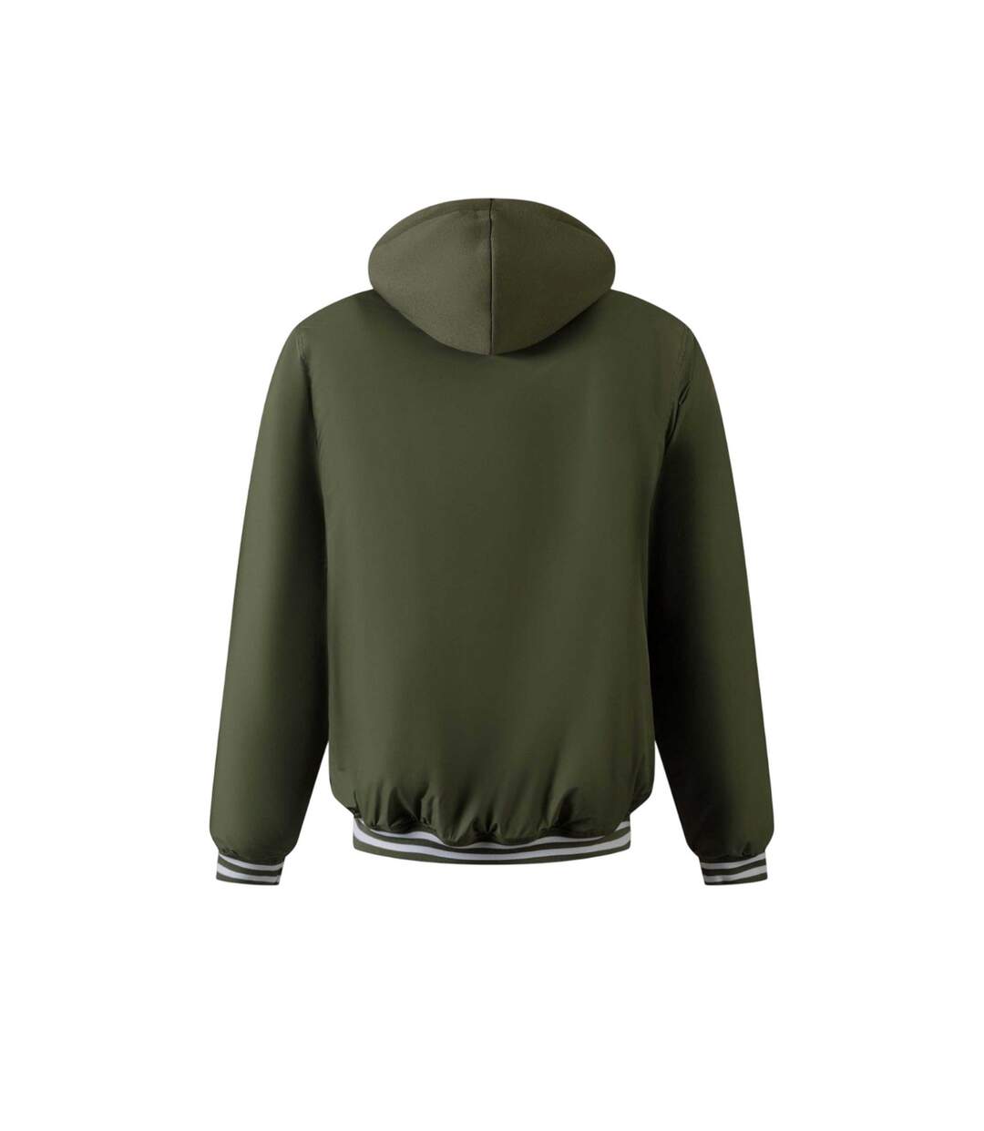 Veste Baseball Motif/style Rayures Contrastées Homme Vert Kaki Minoti-3