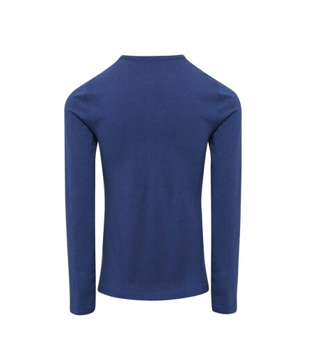 Womens/ladies Long John Roll Sleeve Tee Indigo Premier