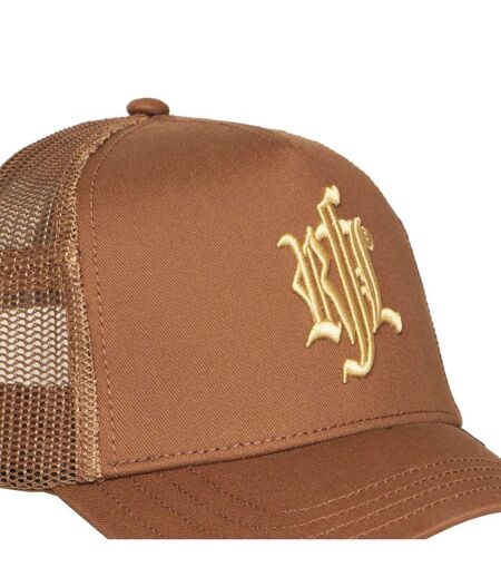Casquette trucker avec filet et logo brodé Gold & Brown Rock'n Free Life