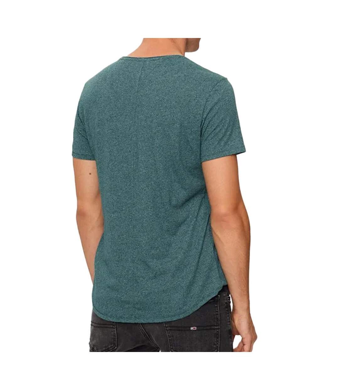 T-shirt Bleu/Vert Homme Tommy Hilfiger Slim Jaspe - 3XL-2