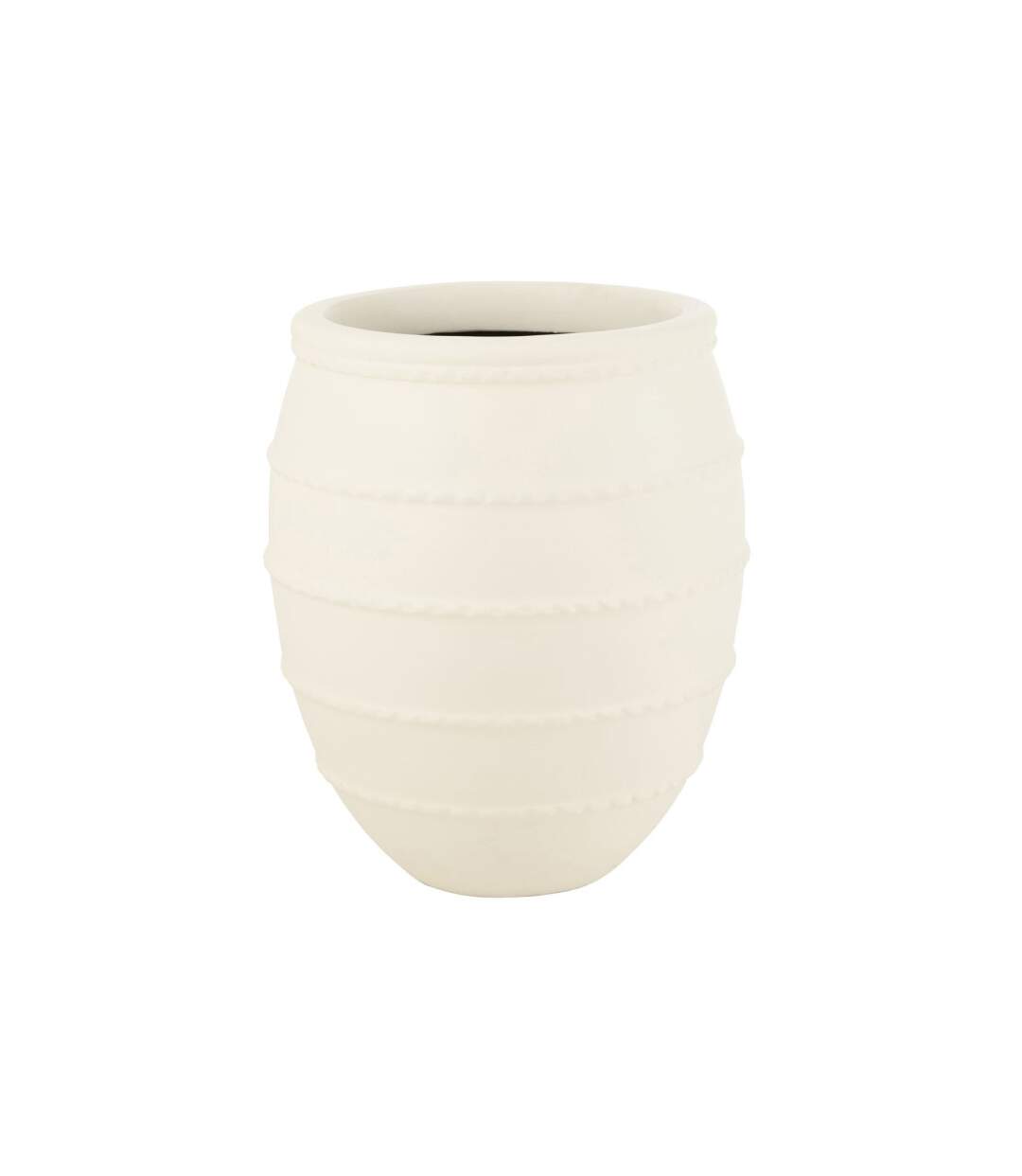 Cache-Pot en Terre Cuite Theron 70cm Blanc-1
