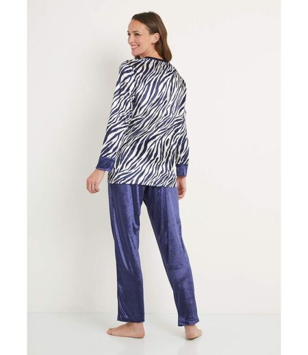 Pyjama chaud col rond velours peau de bête