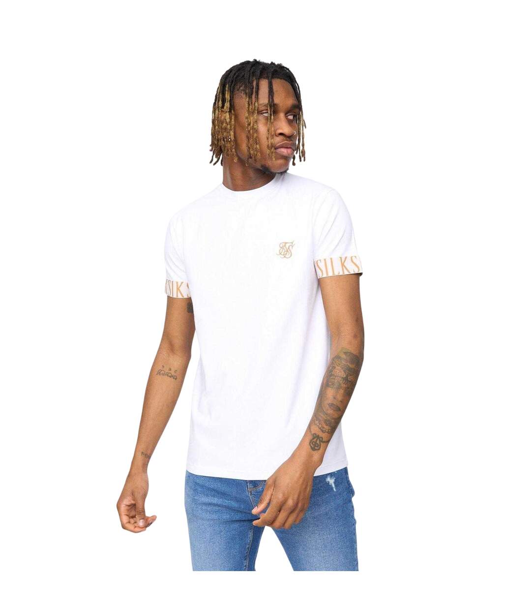 T-shirt Motif/style Logo Tech Homme Blanc SikSilk-2