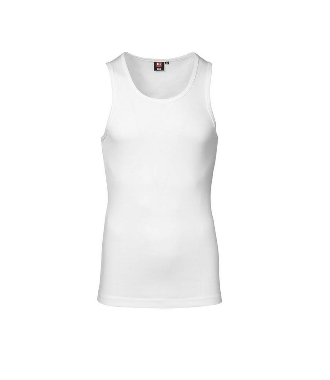ID Mens 1x1 Rib Sleeveless Fitted Singlet/Vest (White) - UTID266
