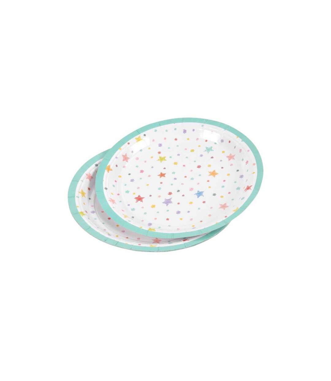 Lot de 6 Assiettes en Carton Anniversaire Coloré 18cm Blanc-1