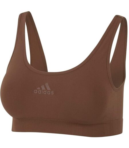 Brassière De Sport Lounge Femme Marron Clair Adidas
