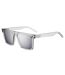 Mens Rectangle Sunglasses One Size Crystal Hugo-1