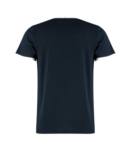 Kustom Kit Mens Ringer T-Shirt (Navy/White)