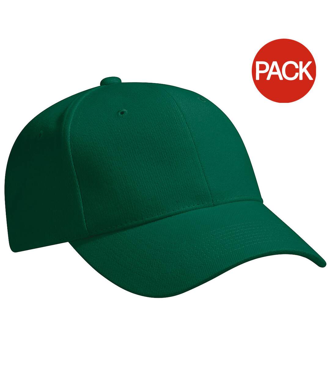 Lot de 2  casquettes de baseball 100% coton adulte vert forêt Beechfield-1