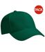 Lot de 2  casquettes de baseball 100% coton adulte vert forêt Beechfield-1