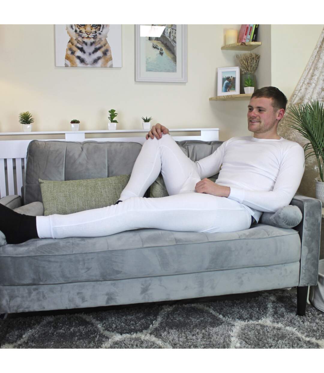 THMO - Homme Caleçon Thermique Long Johns, Hiver sous Vetement Pantalon Polaire-4