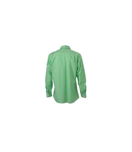 chemise manches longues carreaux vichy HOMME JN617 - vert